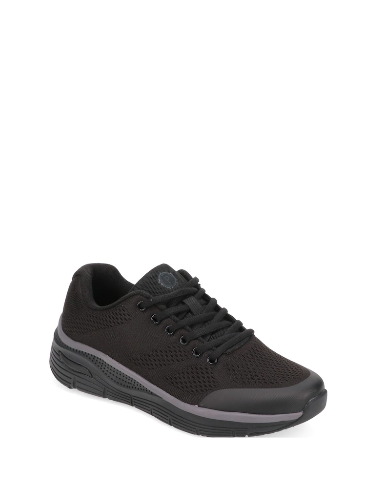 Pavers Black Wide Fit Breathable Trainers - Image 2 of 5