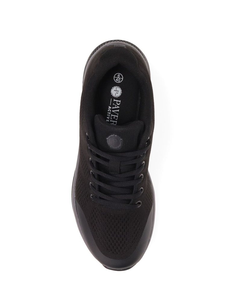 Pavers Black Wide Fit Breathable Trainers - Image 4 of 5