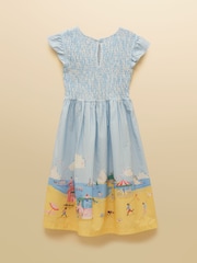 Joules Girls' Jenna Blue Scene Woven Sleeveless Midi Dress - Image 2 of 5