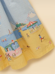 Joules Girls' Jenna Blue Scene Woven Sleeveless Midi Dress - Image 3 of 5