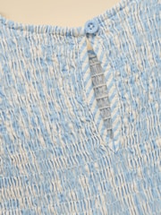 Joules Girls' Jenna Blue Scene Woven Sleeveless Midi Dress - Image 8 of 8