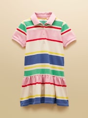 Joules Girls' Multi Stripe Polo Shirt Dress - Image 1 of 5