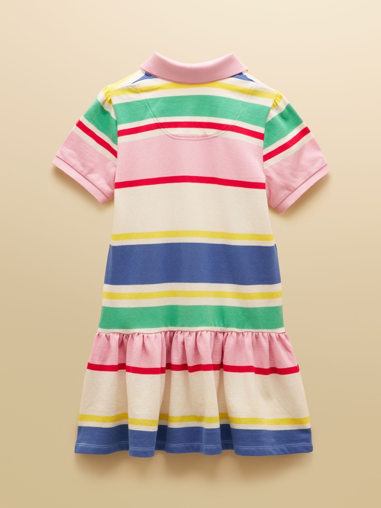 Joules Girls' Multi Stripe Polo Shirt Dress - Image 2 of 5