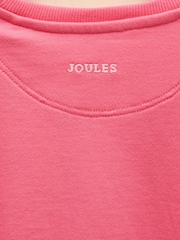 Joules Girls' Pink Frill Sleeve Crew Neck Sweatshirt - Image 5 of 5
