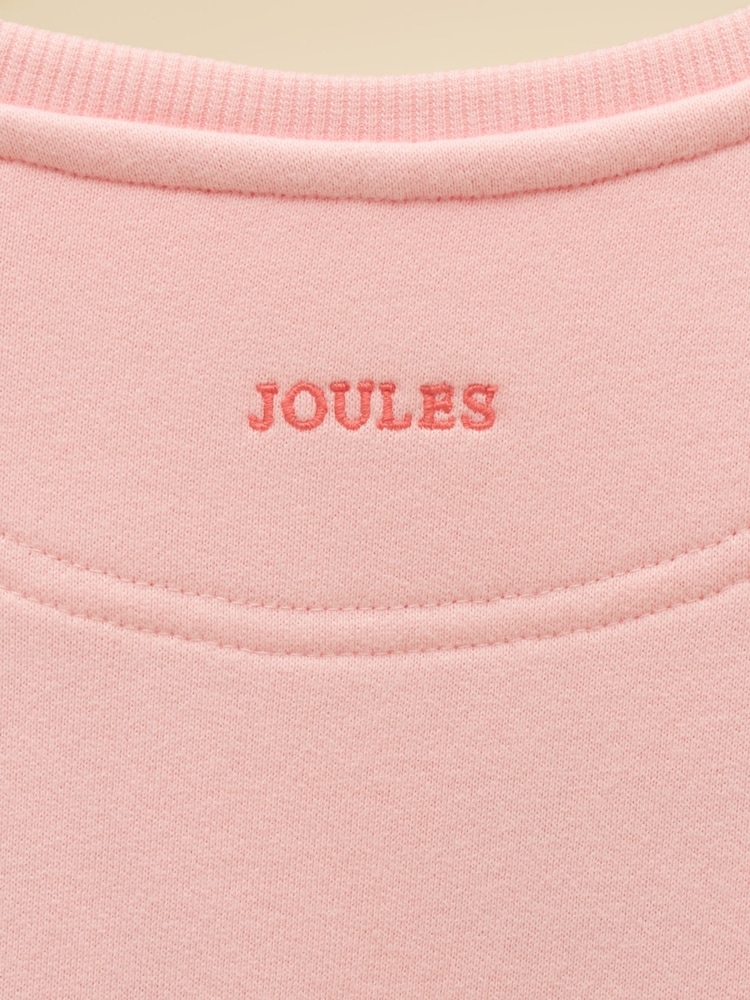 Joules Girls' Summer Days Pink Mermaid Applique Crew Neck Sweatshirt - Image 5 of 5
