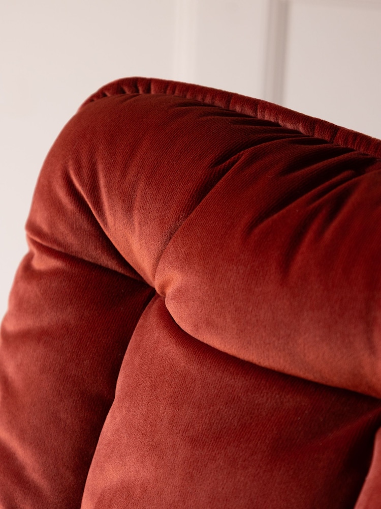 Rockett St George Luxe Needlescord Burnt Orange Lounge Lover Bar Stool - Image 5 of 5