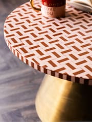 Rockett St George Pink and Caramel Brown Mosaic Coffee Table - Image 2 of 5