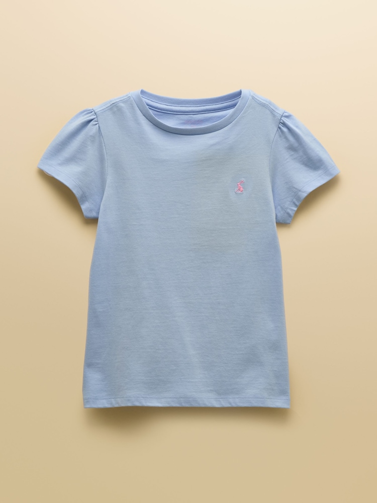 Joules Girls' Let's Go Blue Cotton Short Sleeve T-Shirt - Image 1 of 4