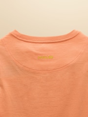 Joules Girls' Let's Go Orange Cotton Short Sleeve T-Shirt - Image 4 of 4