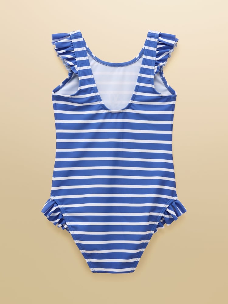 Joules Girls' Splash Blue Seahorse Swimming Costume - Image 2 of 5