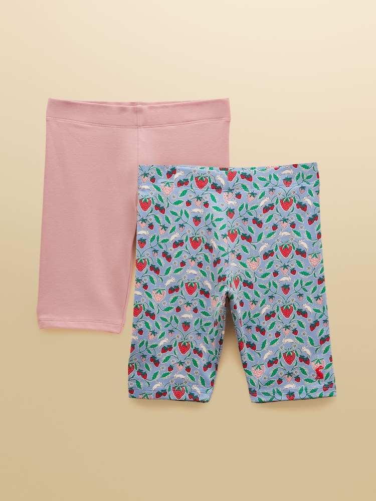 Joules Girls' Cartwheel Blue & Pink Cycling Shorts 2 Pack - Image 1 of 8 Joules Girls' Cartwheel Blue & Pink Cycling Shorts 2 Pack - Image 1 of 8