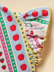 Joules Girls' Harper Pink Fruit Striped Short Sleeve Top - Image 3 of 5