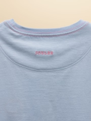 Joules Girls' Waverley Blue Frill Sleeve T-Shirt - Image 4 of 4