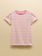 Roz &Portocaliu - Joules Girls' Let's Go Pack Of Three Short Sleeve T Shirts - Imaginea 2 din 7