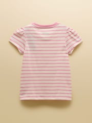 Roz &Portocaliu - Joules Girls' Let's Go Pack Of Three Short Sleeve T Shirts - Imaginea 5 din 7