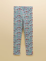 Joules Girls' Deedee Blue Strawberry Jersey Leggings - Image 1 of 4