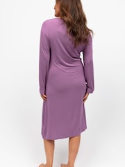 Cyberjammies Purple Nora Rose Long Sleeve Short Nightdress - Image 2 of 3