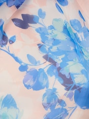 Adrianna Papell knöchellanges blaues Organza-Kleid mit Floralprint - Bild 6 von 6
