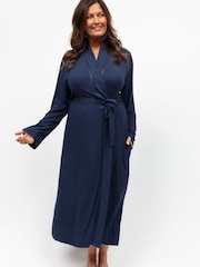 Cyberjammies Blue Nora Rose Long Sleeve Jersey Dressing Gown - Image 1 of 3