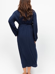 Cyberjammies Blue Nora Rose Long Sleeve Jersey Dressing Gown - Image 2 of 3