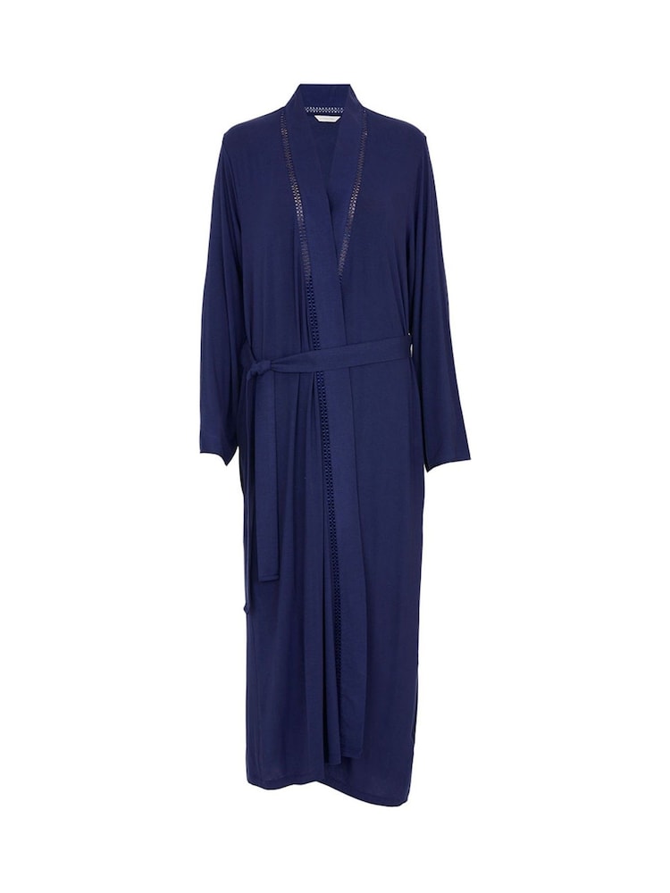 Cyberjammies Blue Nora Rose Long Sleeve Jersey Dressing Gown - Image 3 of 3