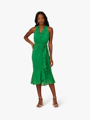 Adrianna Papell Green Surplice Combo Dress - Image 1 of 6