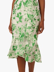 Adrianna Papell Green Organza Jacquard Dress - Image 6 of 7