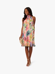 Adrianna Papell Pink Halter Sheath Short Dress - Image 3 of 6