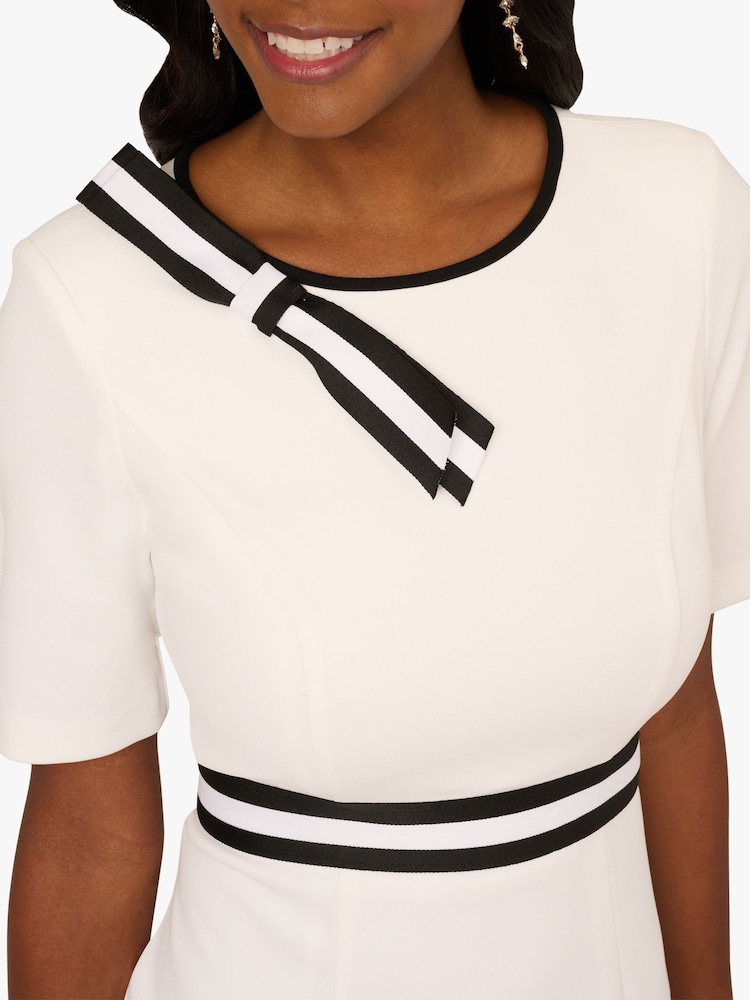 Buy Adrianna Papell White Crepe Ribbon Short Dress from Next USA