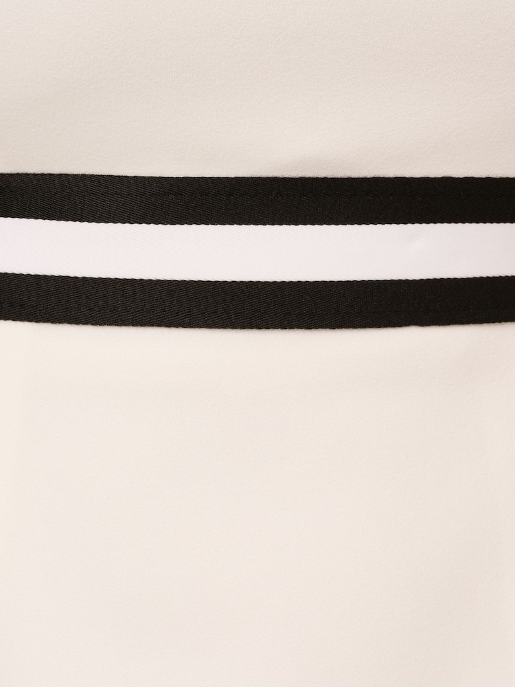 Adrianna Papell Crepe Ribbon Short White Dress - Image 6 of 6
