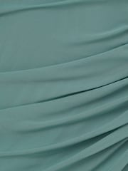 Adrianna Papell Green Stretch Mesh Draped Gown - Image 6 of 6