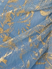 Adrianna Papell Blue Halter Soft Skirt Gown - Image 7 of 7