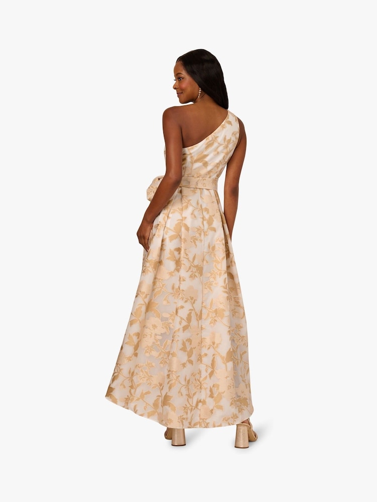 Adrianna Papell One Shoulder High Low White Gown - Image 2 of 6