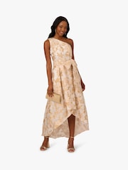 Adrianna Papell One Shoulder High Low White Gown - Image 3 of 6