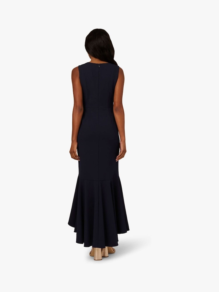 Adrianna Papell Blue Studio Ruffle Flounce Crepe Gown - Image 2 of 6
