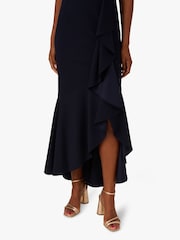 Adrianna Papell Blue Studio Ruffle Flounce Crepe Gown - Image 4 of 6