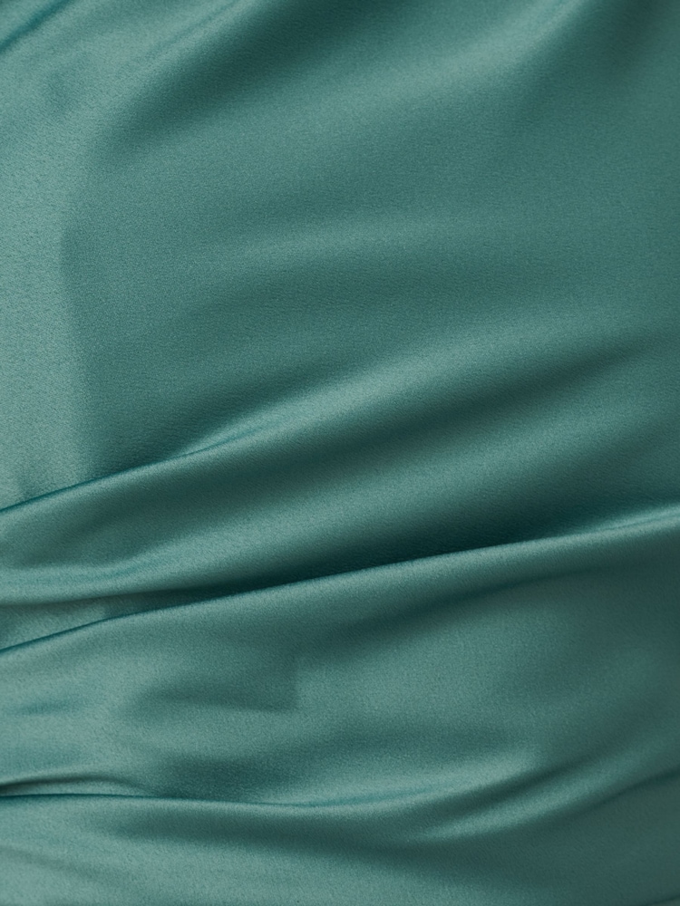 Adrianna Papell Green One Shoulder Satin Crepe Gown - Image 6 of 6