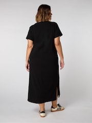 Live Unlimited Black 100% Cotton Slub T-Shirt Dress - Image 3 of 3