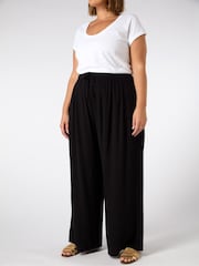 Live Unlimited Black Petite Curve Full Length Drawstring Trousers - Image 2 of 4