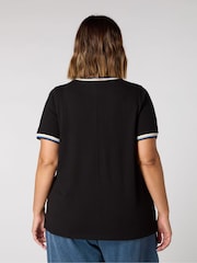 Live Unlimited Black Crochet Trim T-Shirt - Image 2 of 3