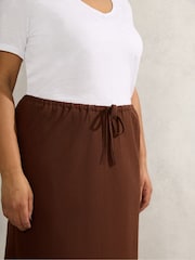 Live Unlimited Brown Linen Blend Bias Cut Skirt - Image 3 of 3