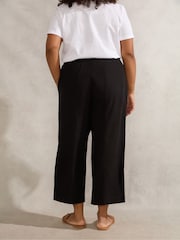 Live Unlimited Black Linen Mix Tapered Trousers - Image 3 of 3