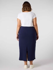 Live Unlimited Blue Jersey Midi 100% Cotton Skirt - Image 2 of 3