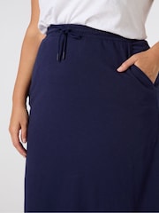 Live Unlimited Blue Jersey Midi 100% Cotton Skirt - Image 3 of 3