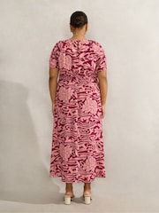 Live Unlimited Pink Floral Short Sleeve Dress - Image 4 of 4