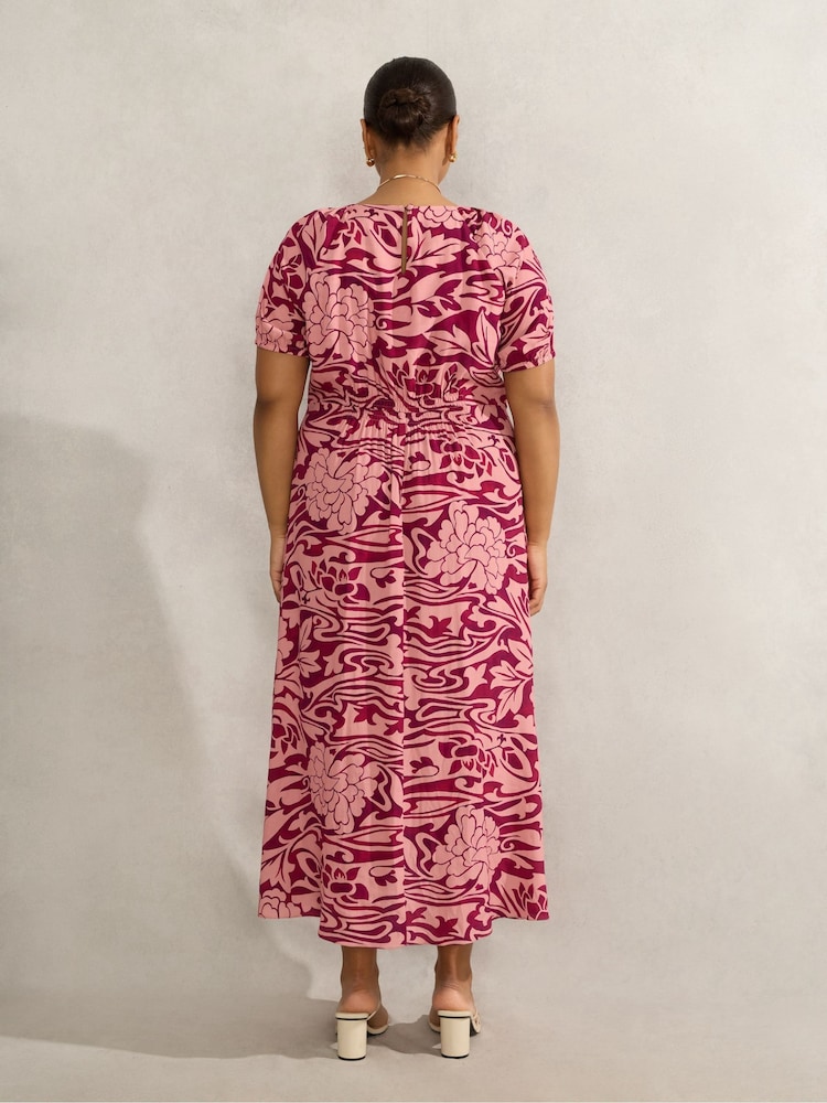 Live Unlimited Pink Floral Short Sleeve Dress - Image 4 of 4