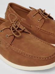 Threadbare Brown Faux Suede Boat Shoes - Image 3 of 4