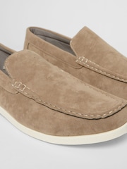 Threadbare Brown Light Faux Suede Slip On Loafers - Image 3 of 4