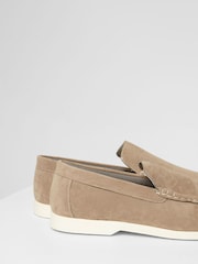 Threadbare Brown Light Faux Suede Slip On Loafers - Image 4 of 4