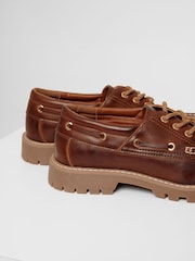 Threadbare Brown Chunky Boat Shoes - Image 4 of 4